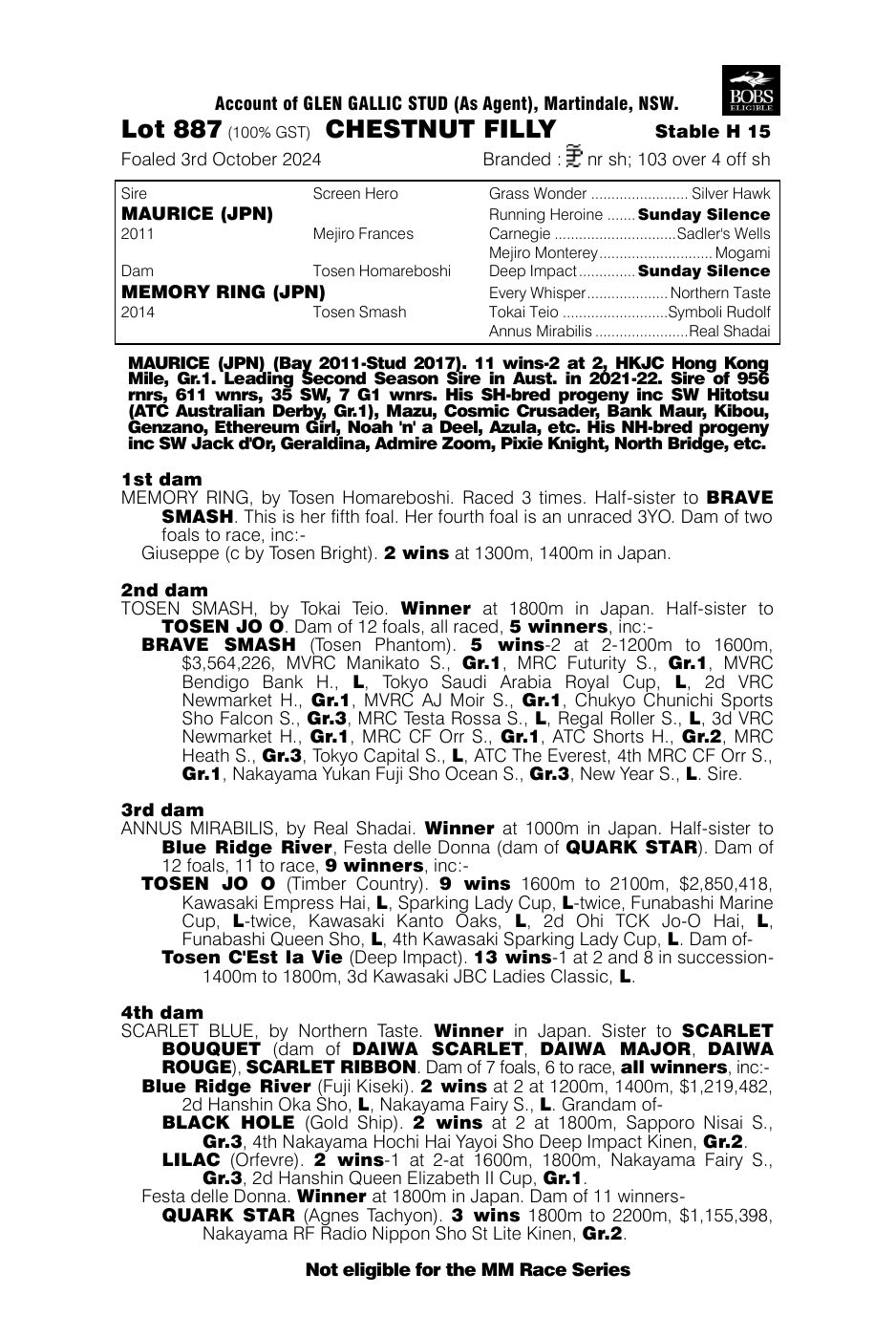 Pedigree - Lot 887
