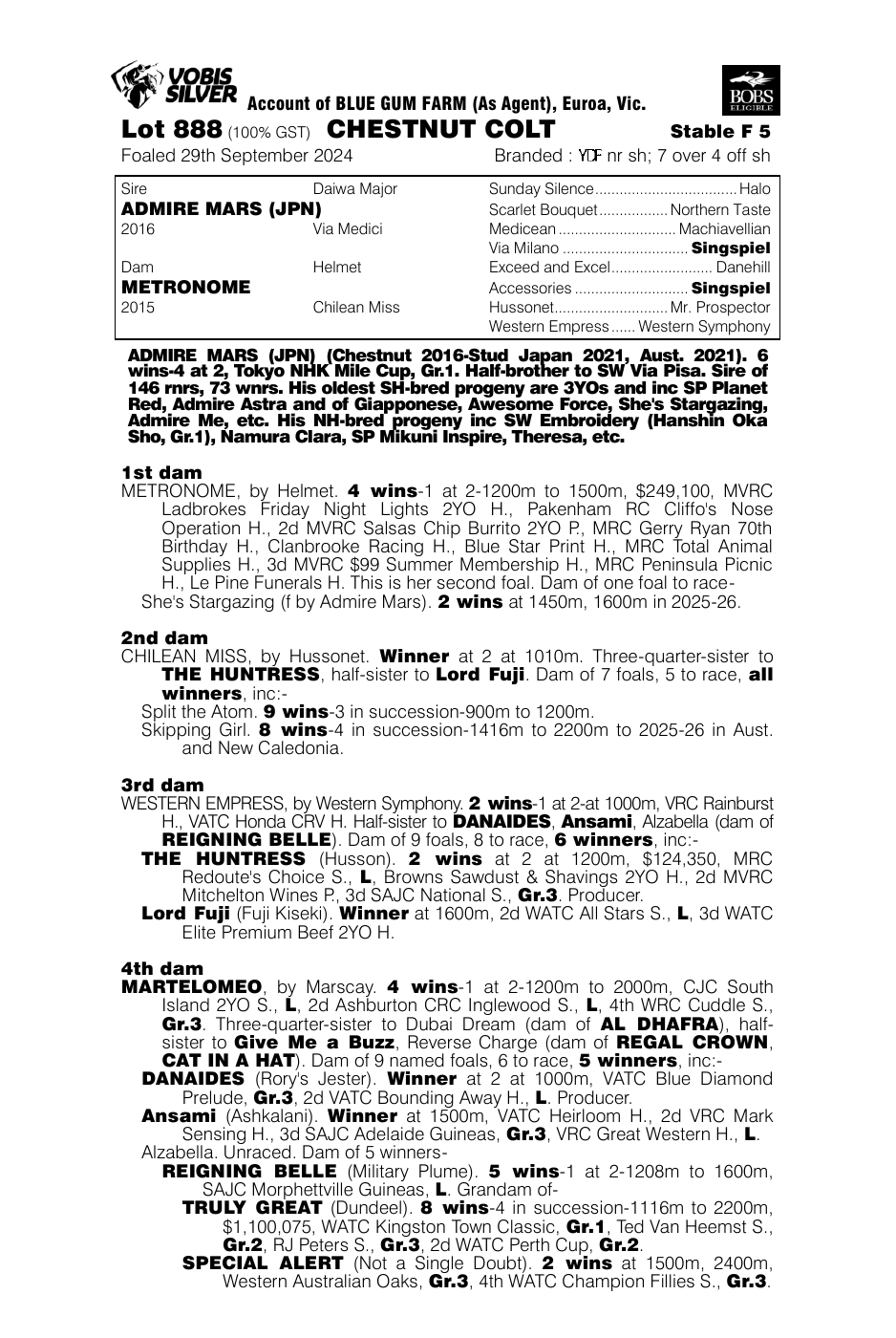 Pedigree - Lot 888