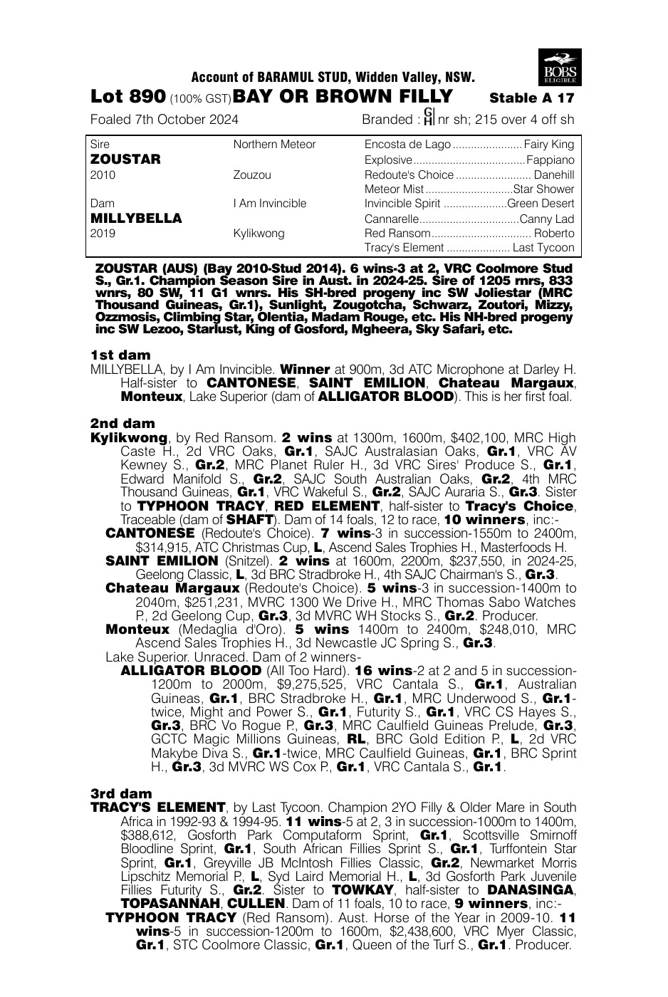 Pedigree - Lot 890