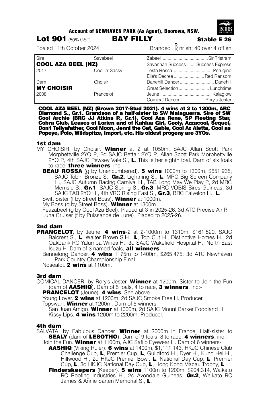 Pedigree - Lot 901