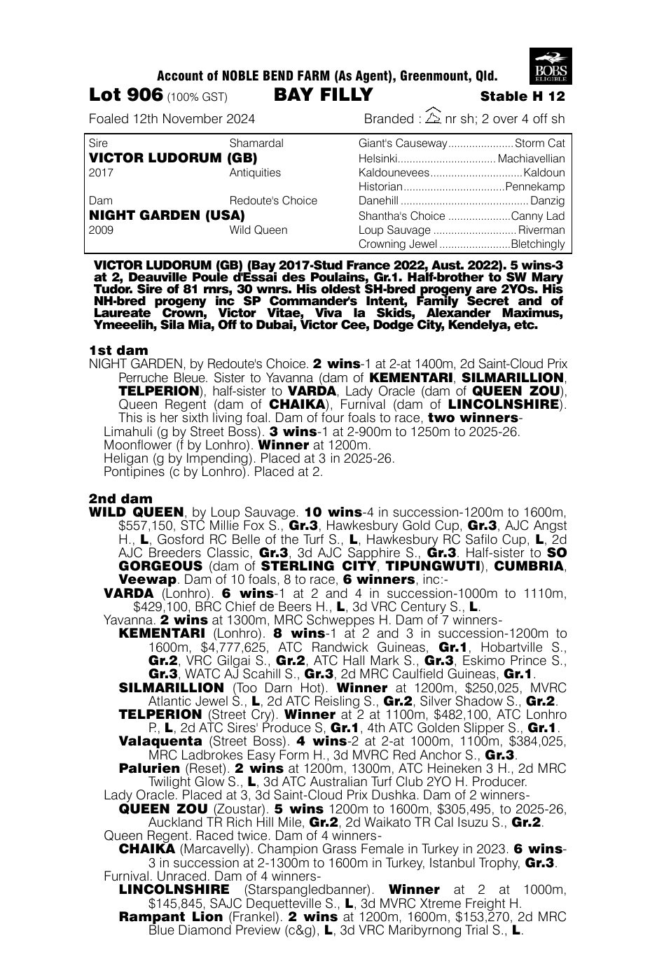 Pedigree - Lot 906