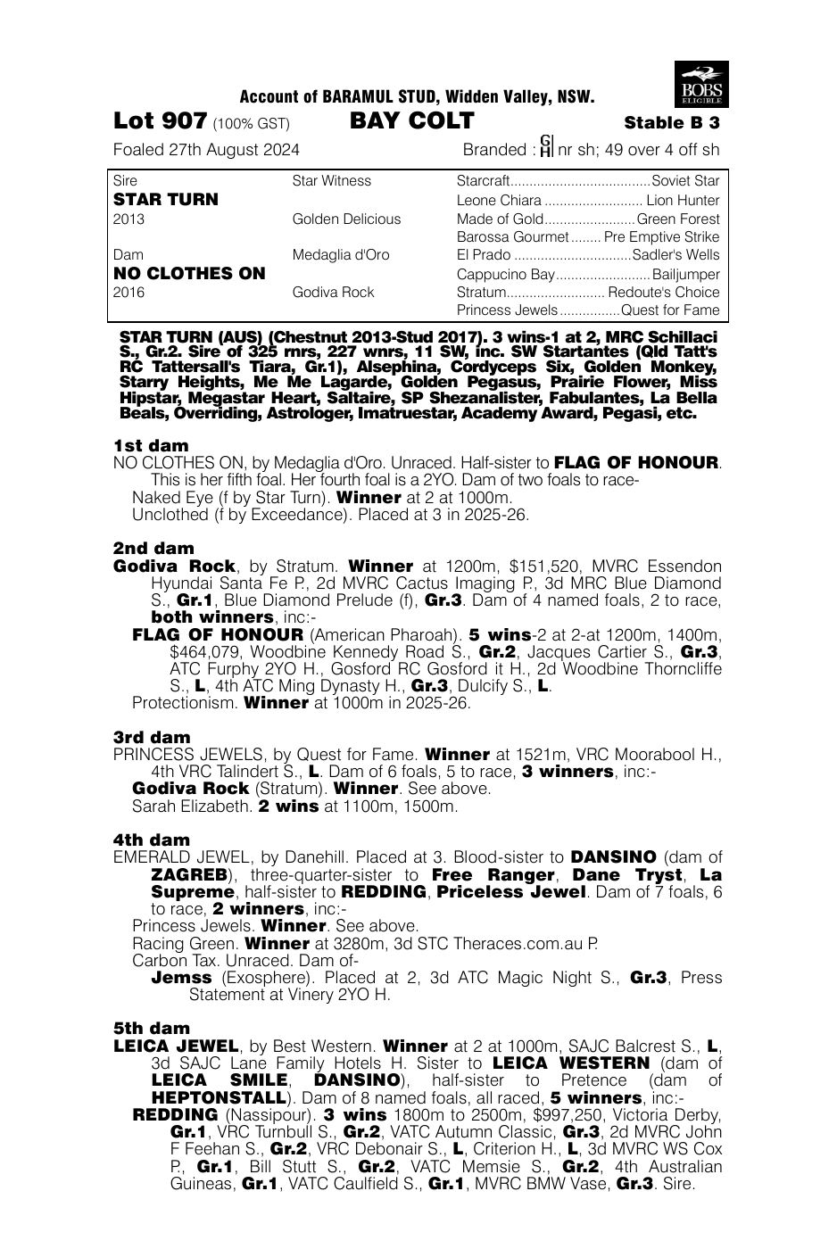 Pedigree - Lot 907