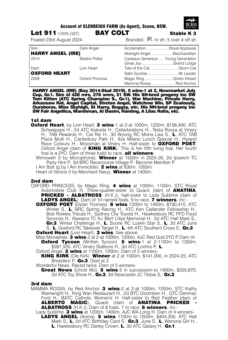 Pedigree - Lot 911