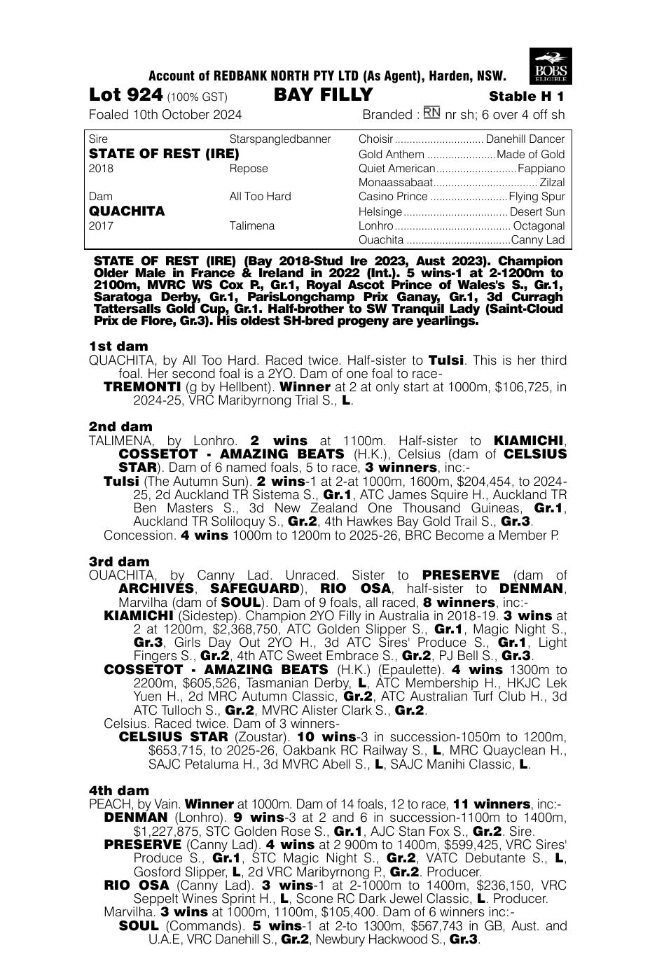 Pedigree - Lot 924