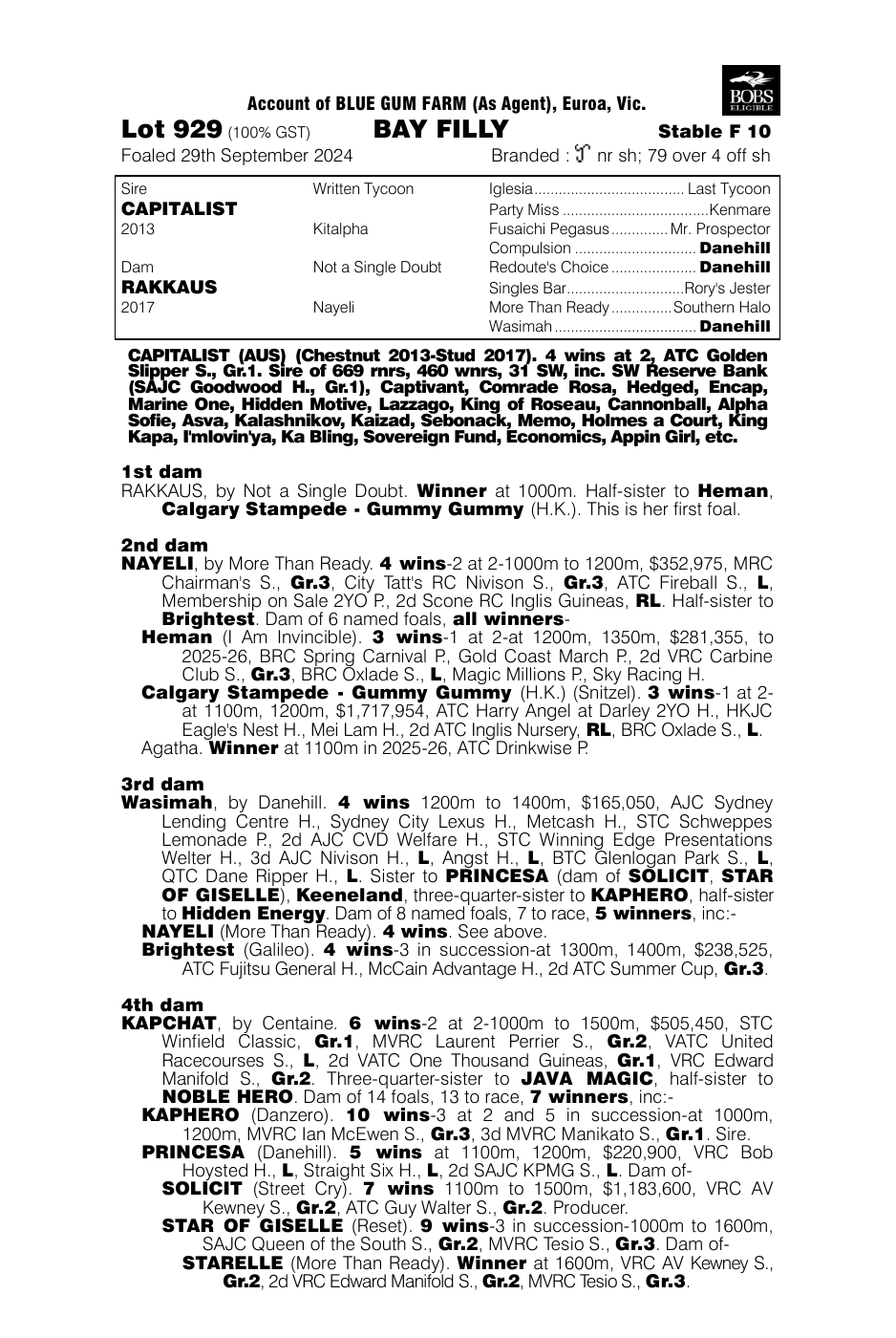 Pedigree - Lot 929