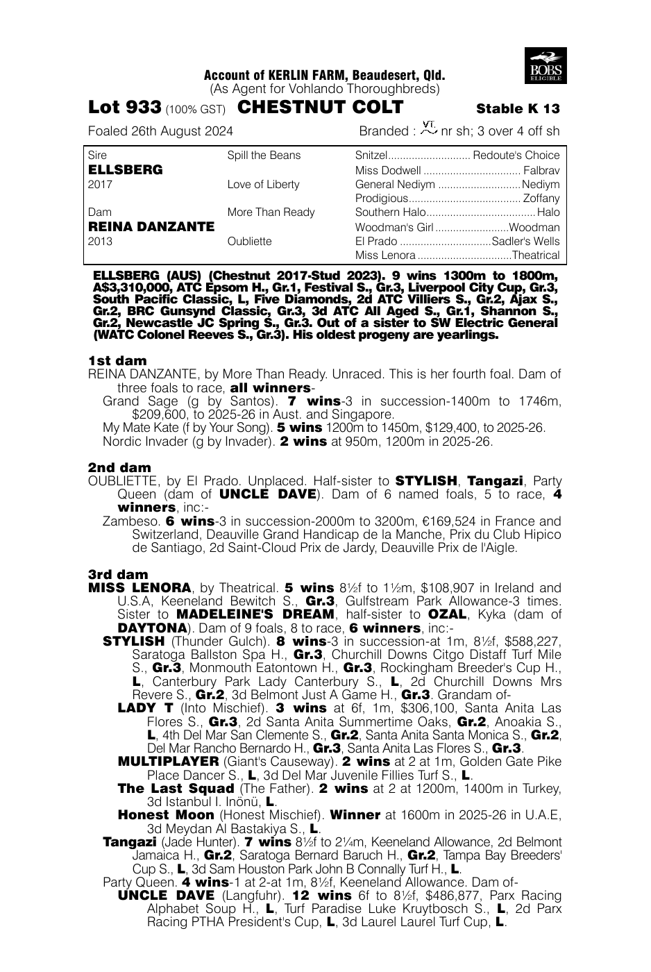 Pedigree - Lot 933