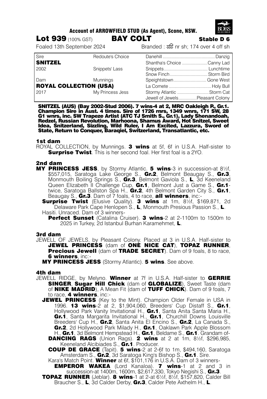 Pedigree - Lot 939