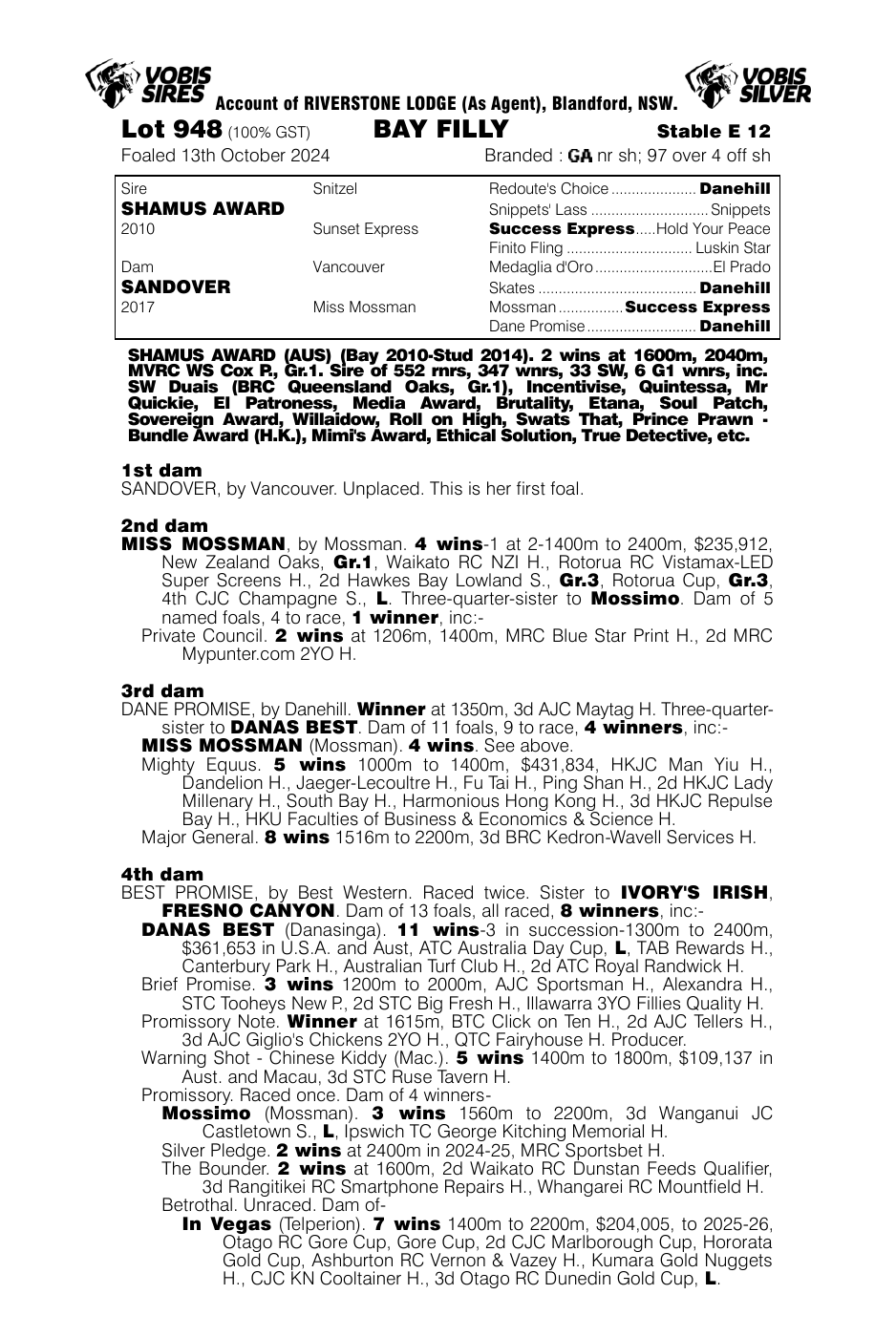 Pedigree - Lot 948