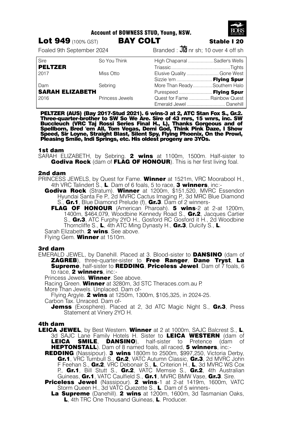 Pedigree - Lot 949