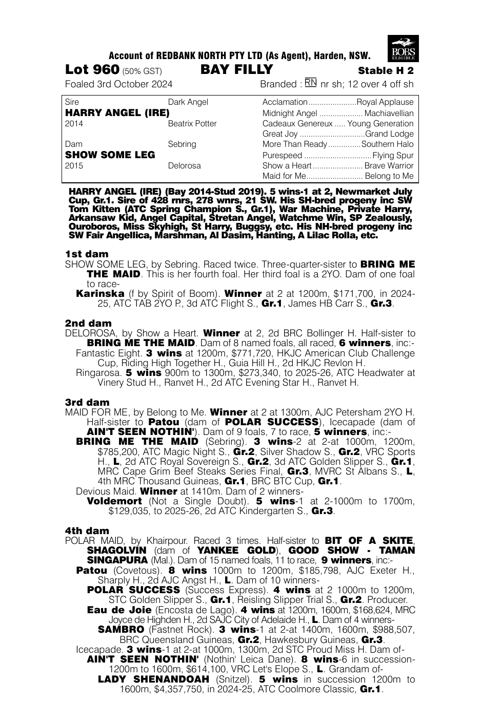 Pedigree - Lot 960