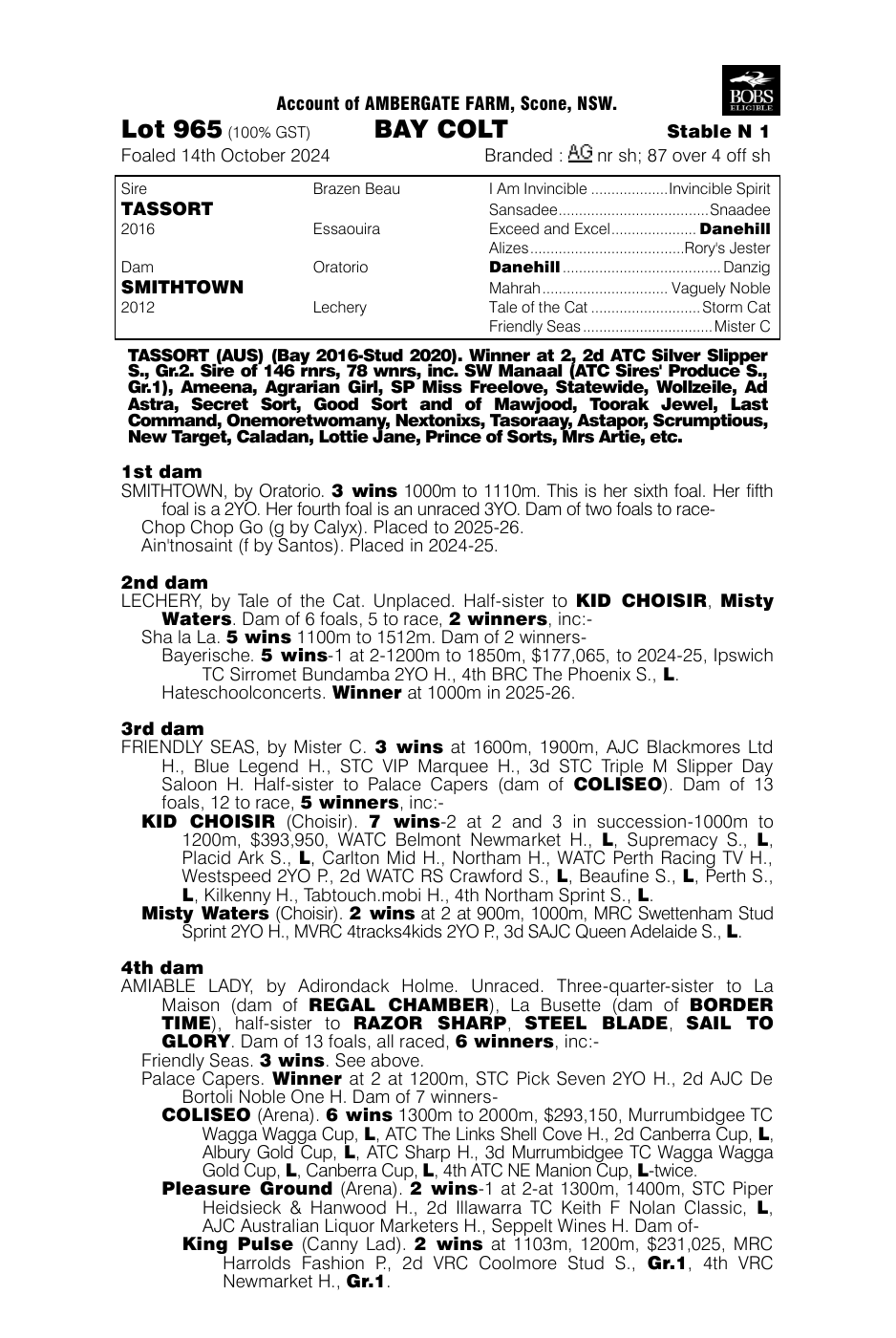 Pedigree - Lot 965