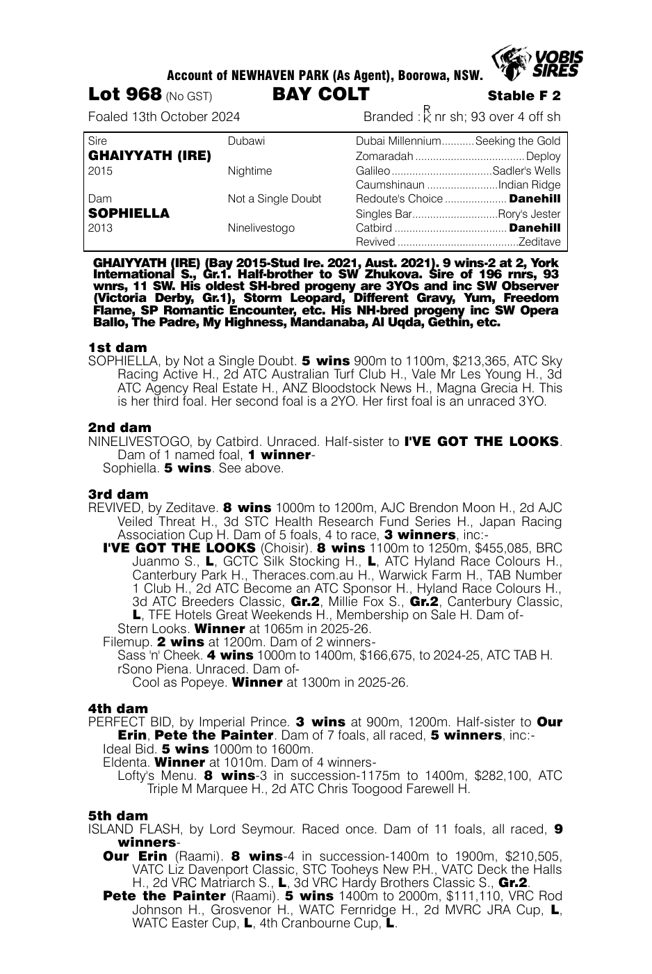 Pedigree - Lot 968