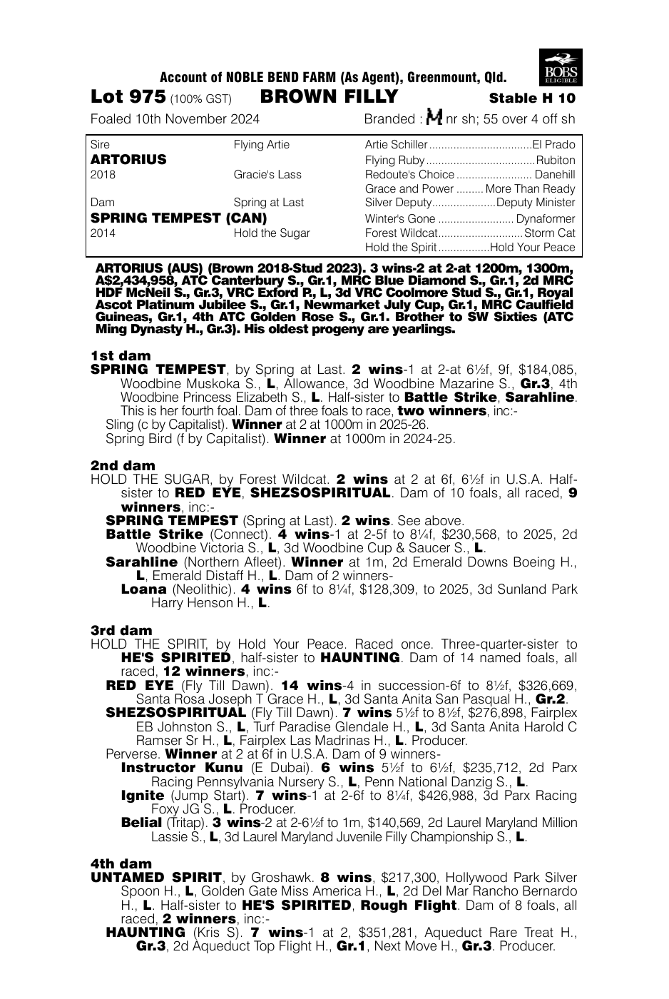 Pedigree - Lot 975