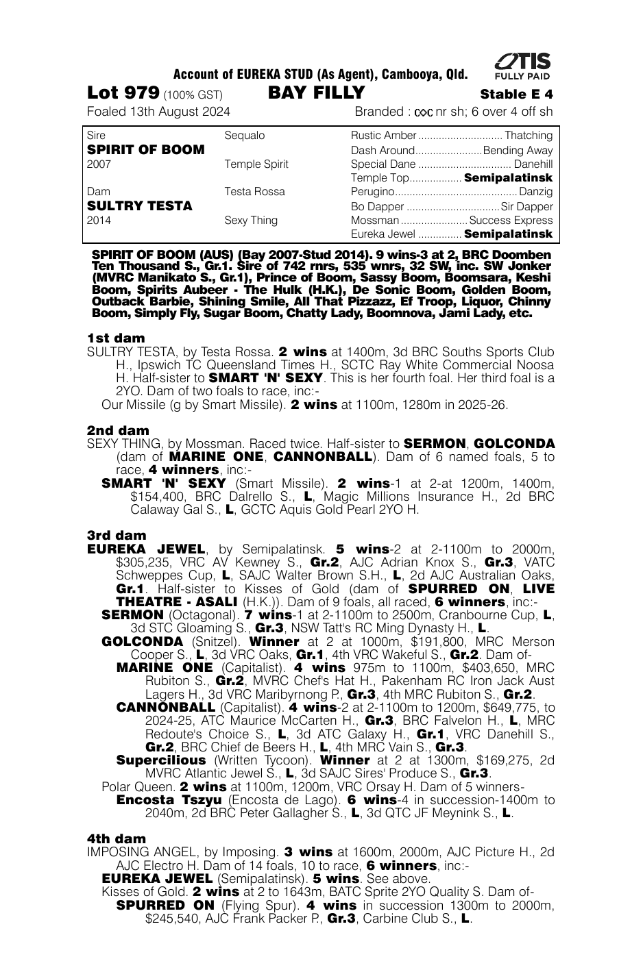 Pedigree - Lot 979