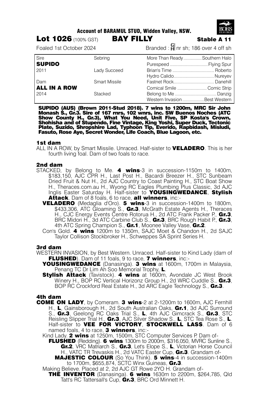 Pedigree - Lot 1026