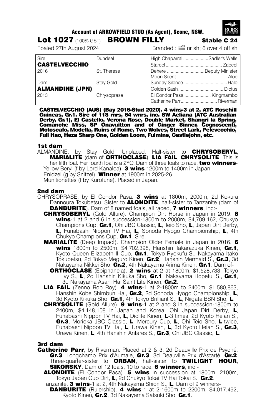 Pedigree - Lot 1027