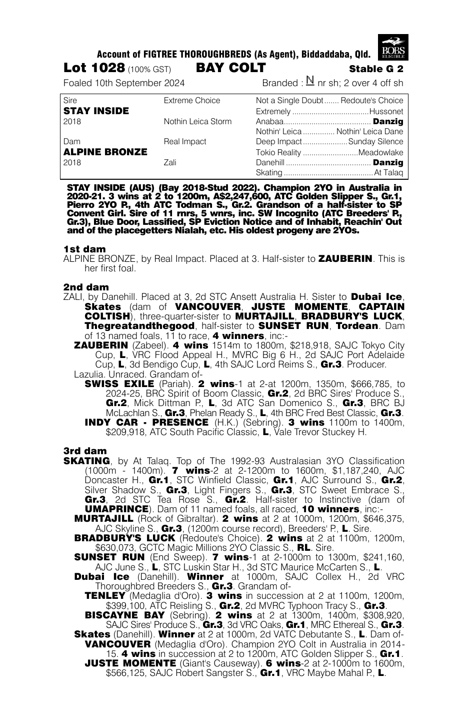 Pedigree - Lot 1028