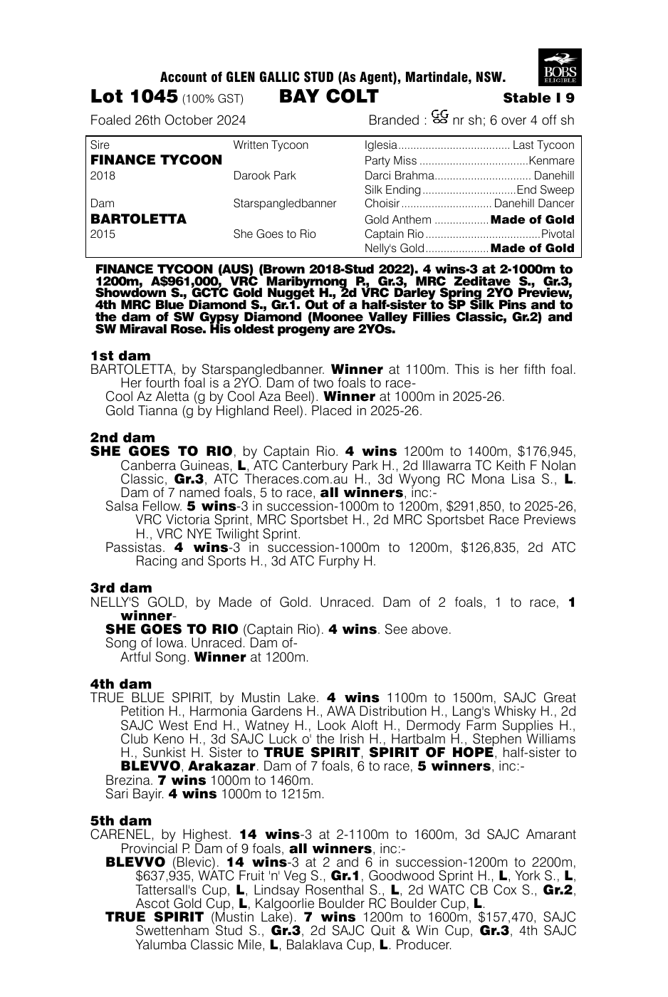 Pedigree - Lot 1045