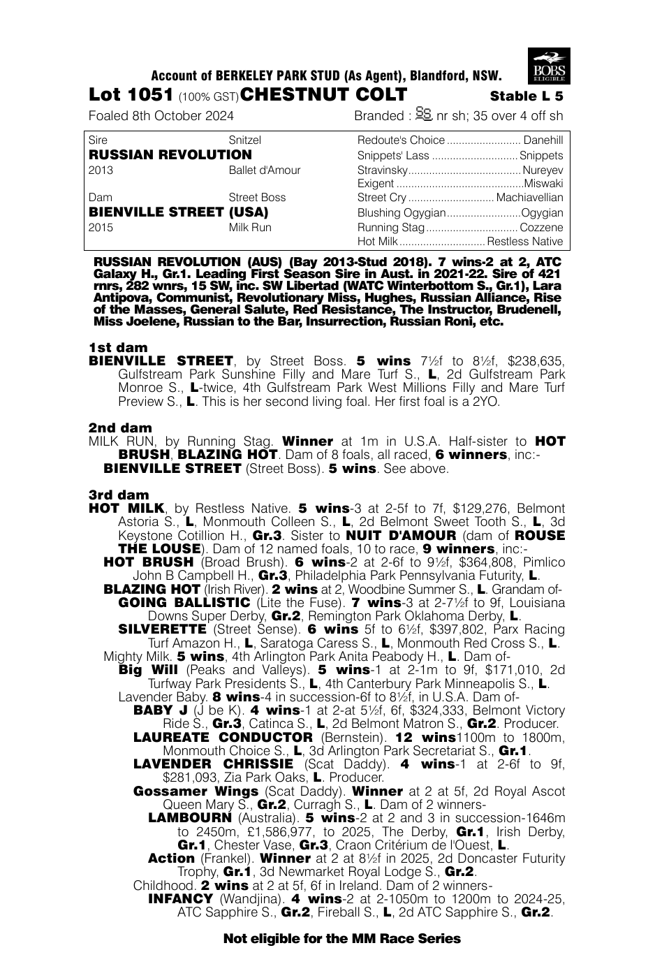 Pedigree - Lot 1051