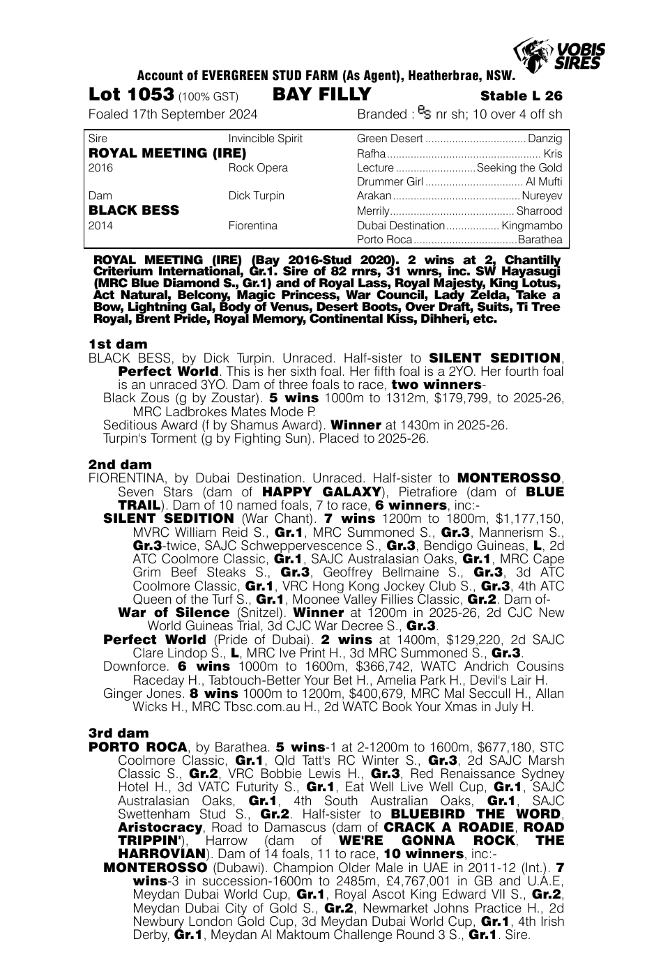 Pedigree - Lot 1053