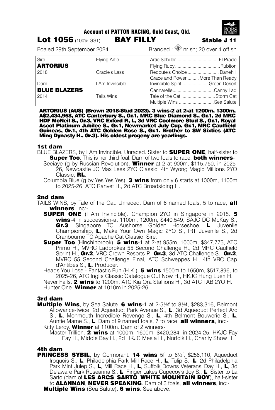 Pedigree - Lot 1056