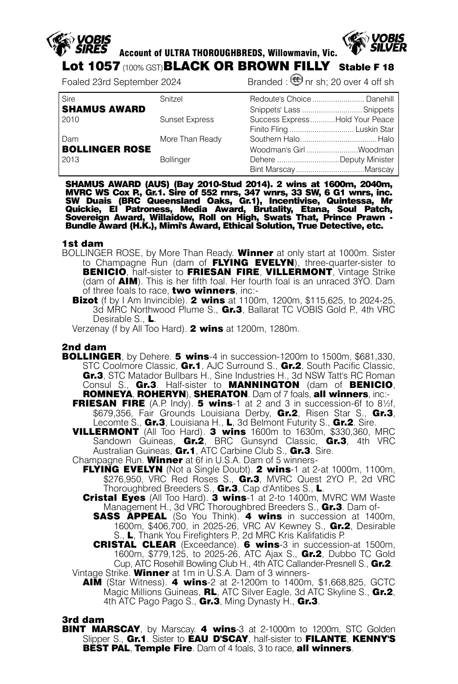 Pedigree - Lot 1057