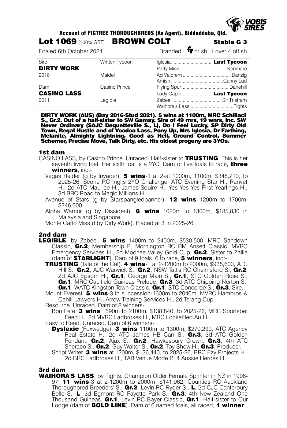 Pedigree - Lot 1069