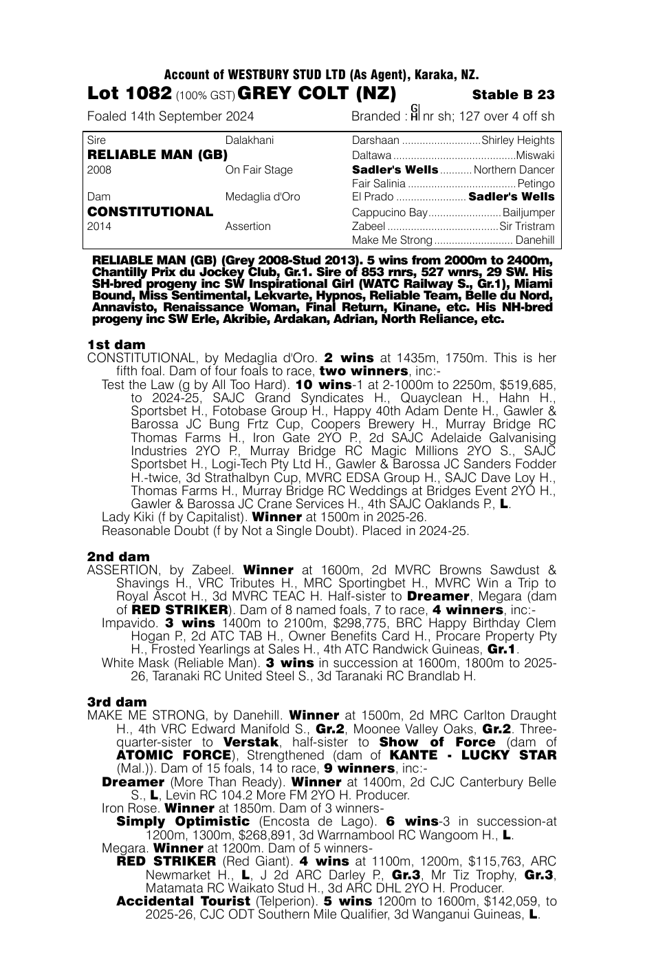 Pedigree - Lot 1082