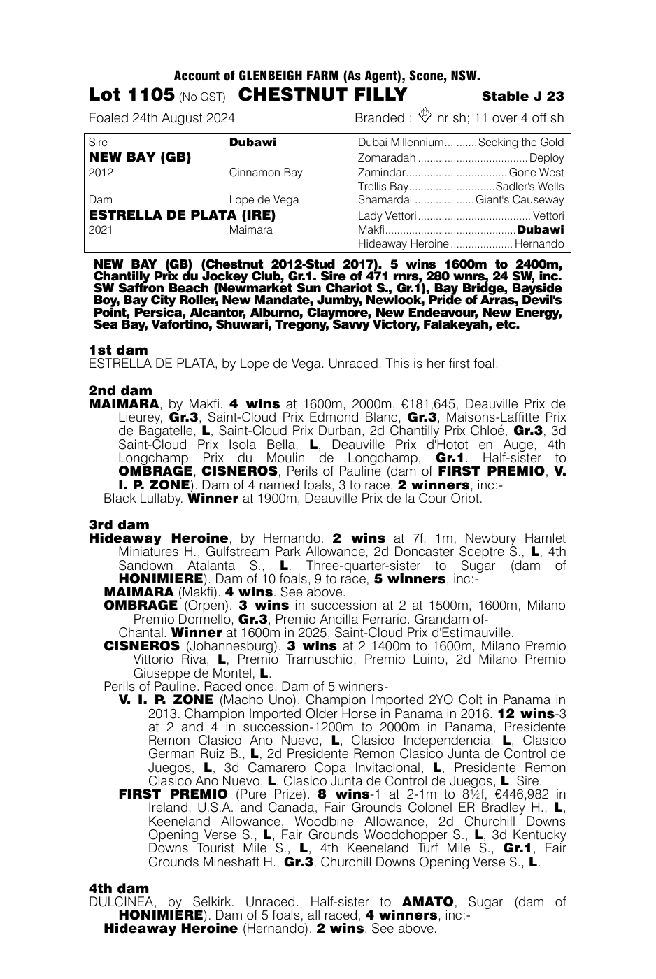 Pedigree - Lot 1105