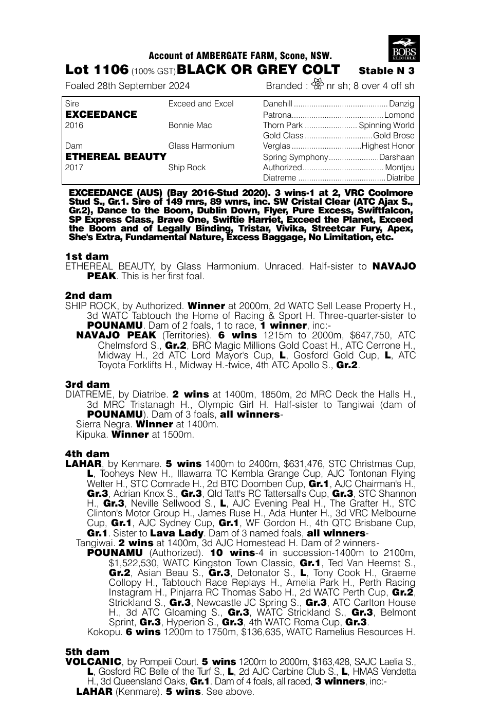 Pedigree - Lot 1106