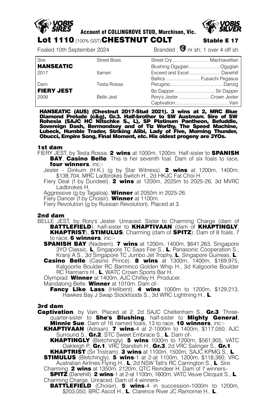 Pedigree - Lot 1110