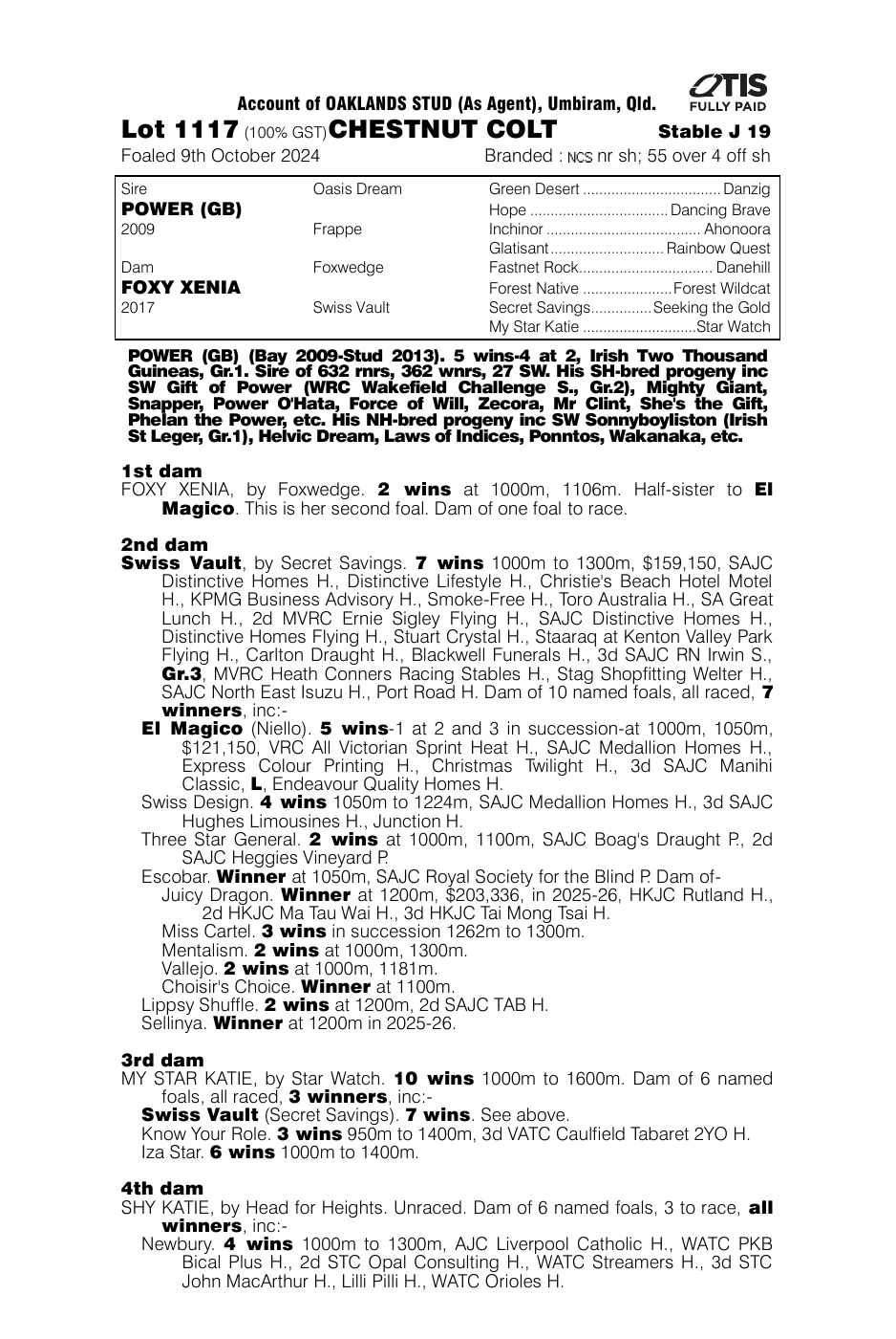 Pedigree - Lot 1117