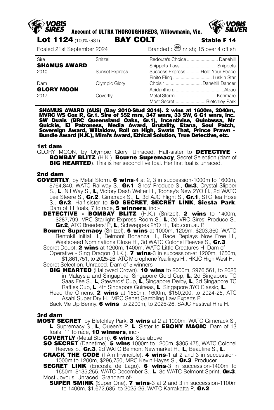 Pedigree - Lot 1124