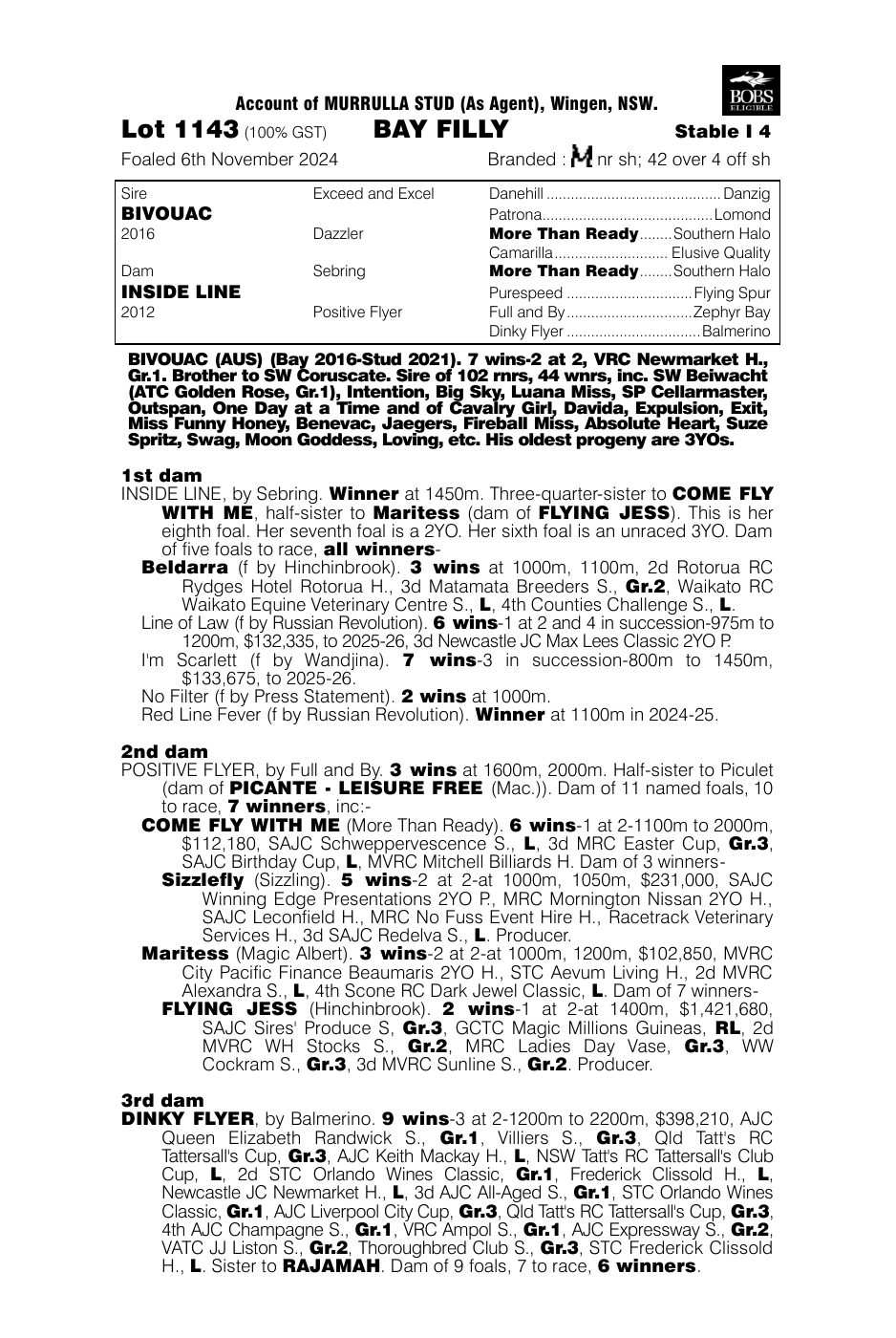 Pedigree - Lot 1143