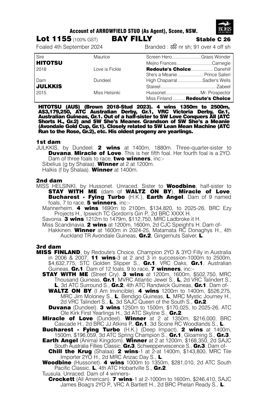 Pedigree - Lot 1155