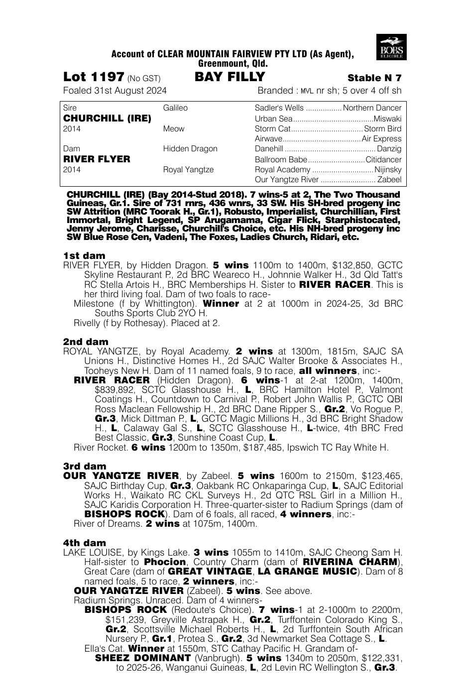 Pedigree - Lot 1197