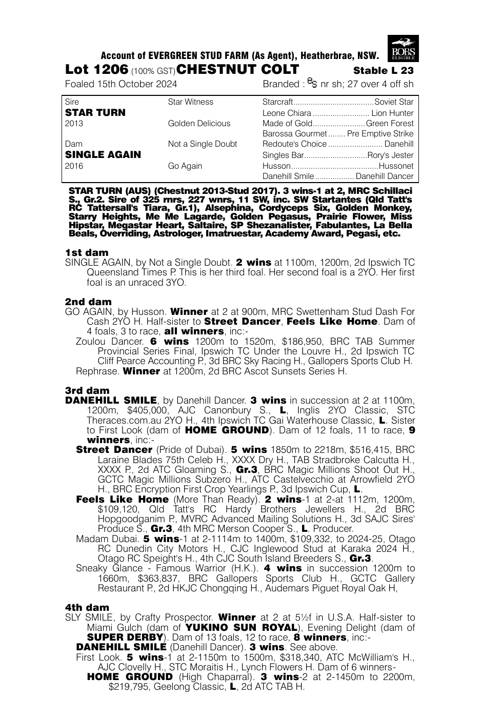 Pedigree - Lot 1206