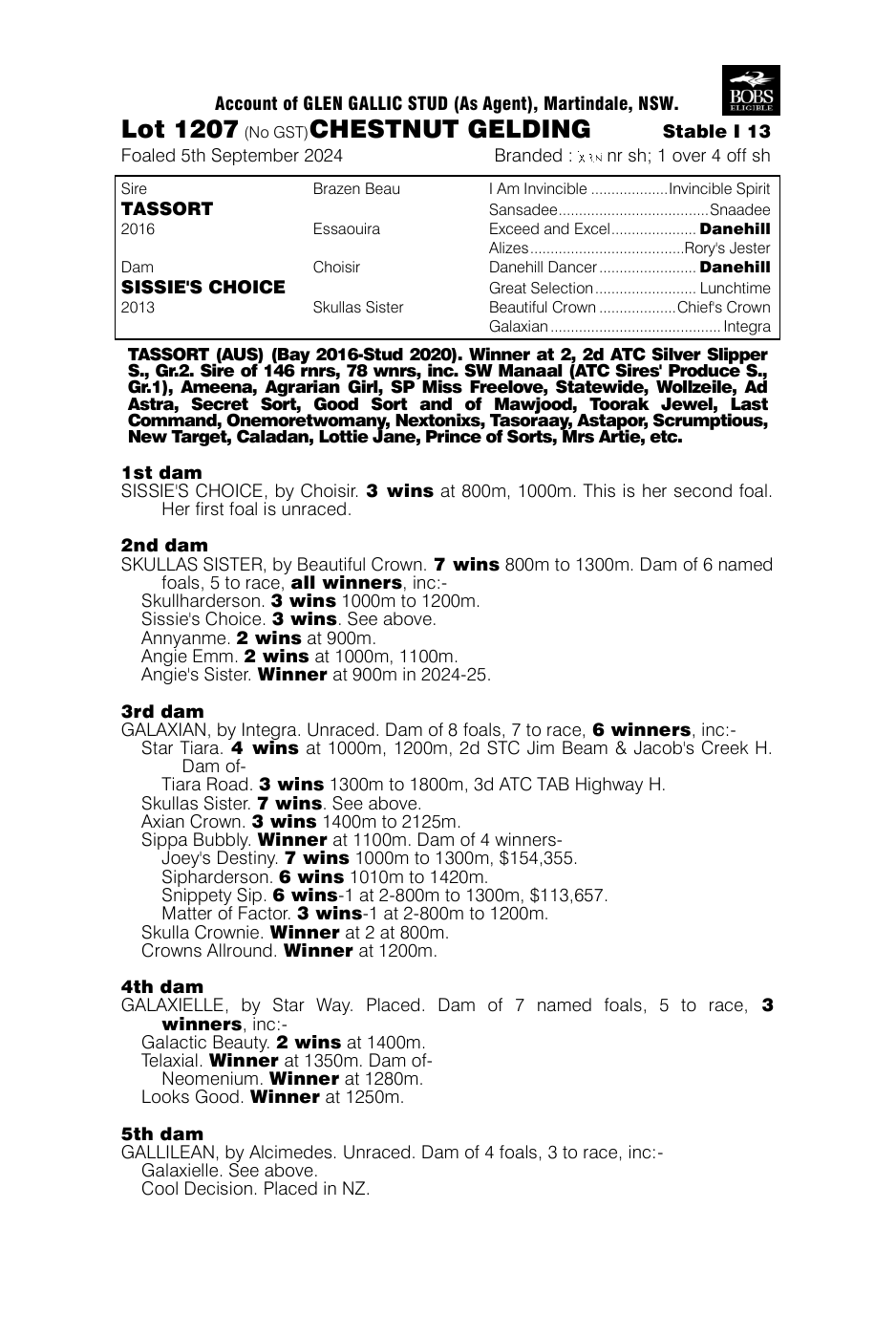 Pedigree - Lot 1207