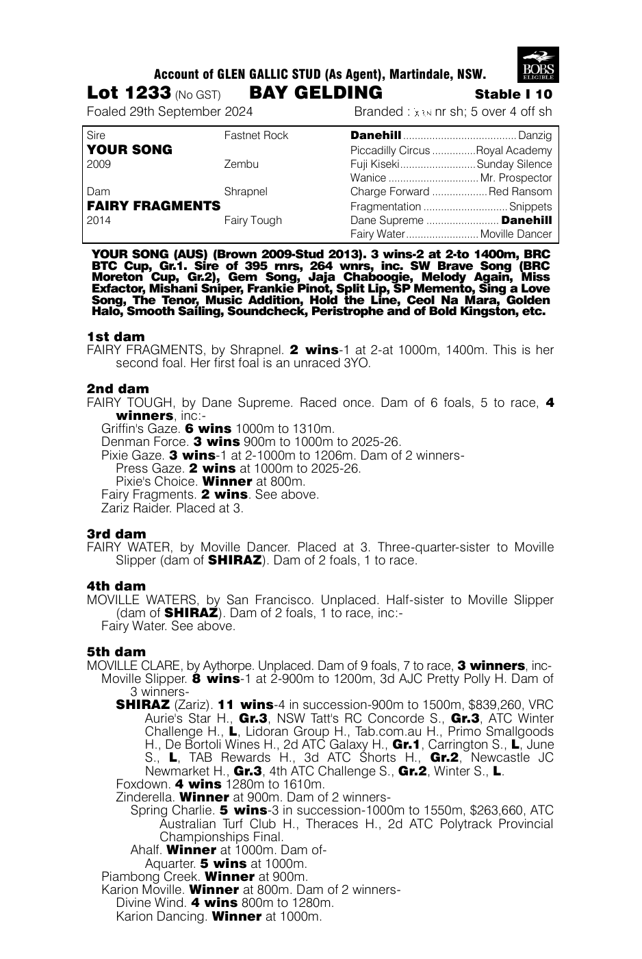 Pedigree - Lot 1233