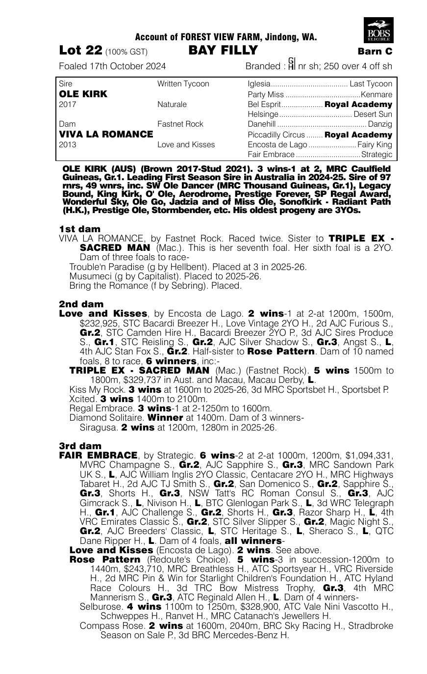 Pedigree - Lot 22
