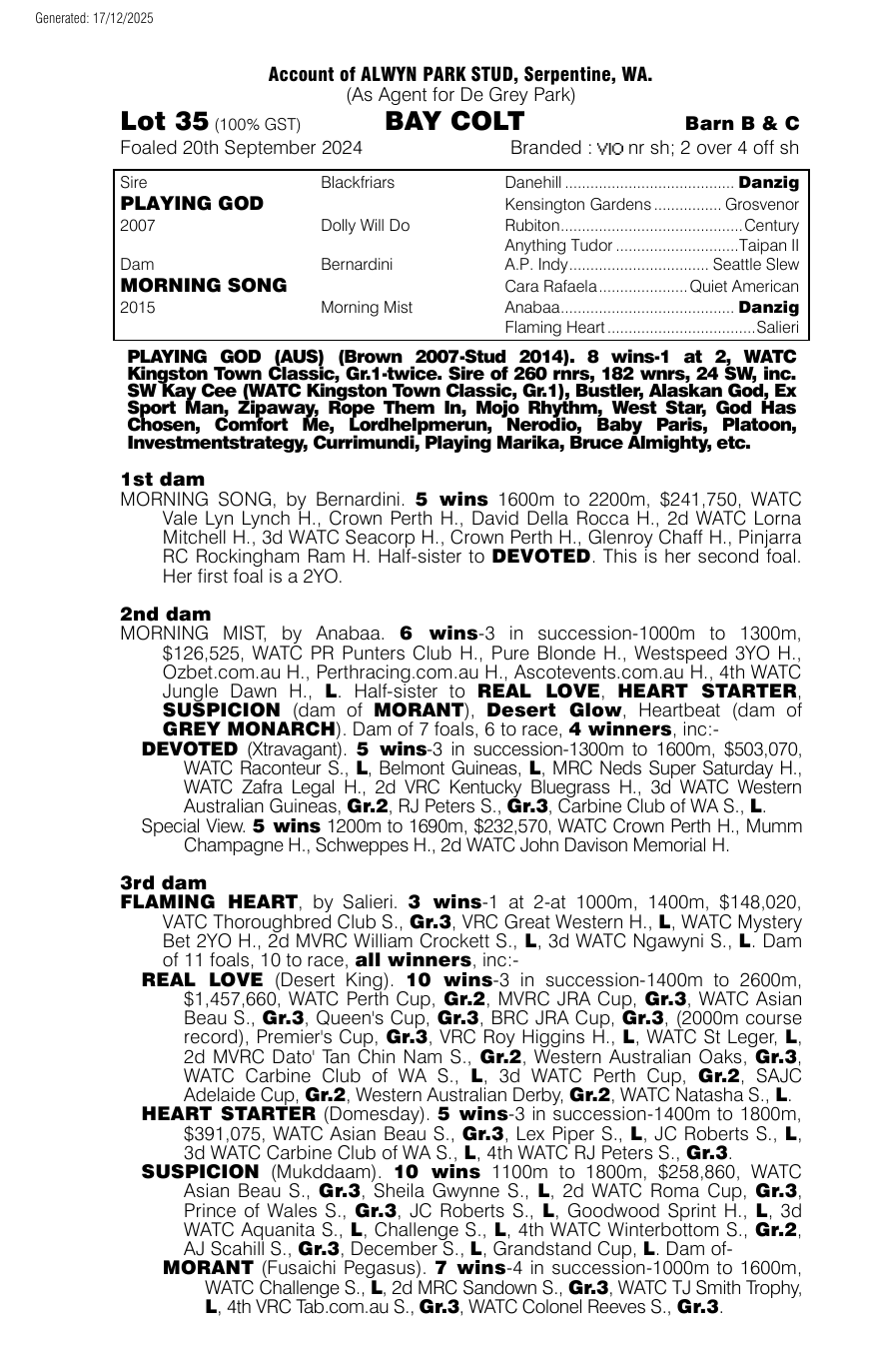 Pedigree - Lot 35