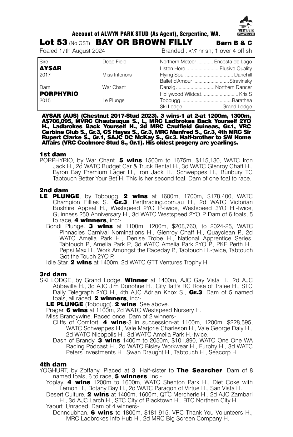 Pedigree - Lot 53