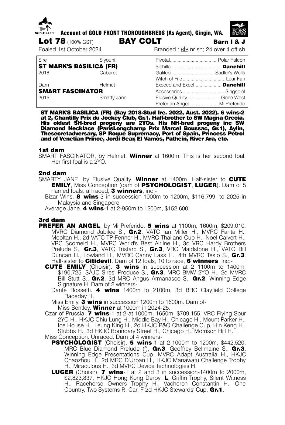 Pedigree - Lot 78