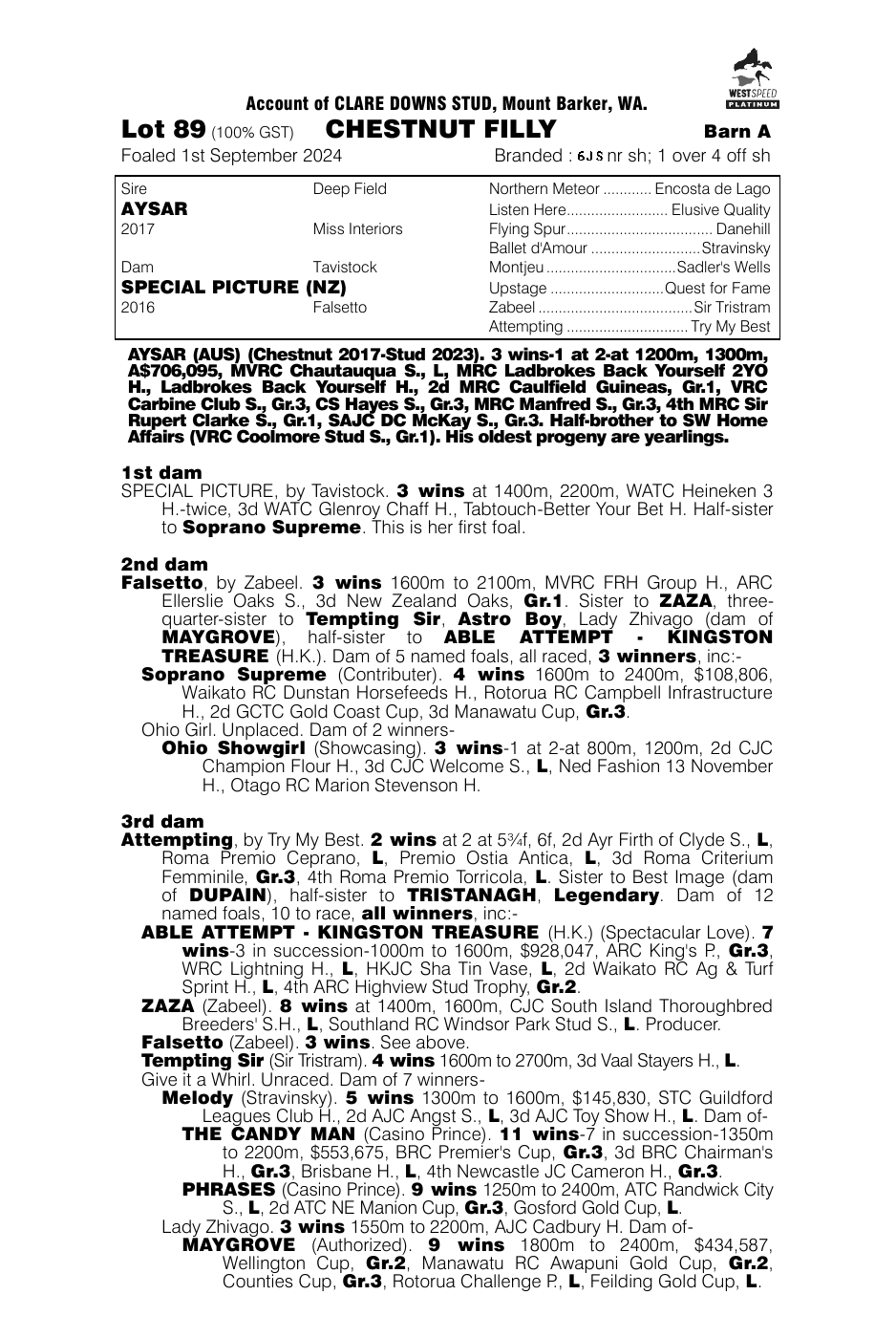 Pedigree - Lot 89