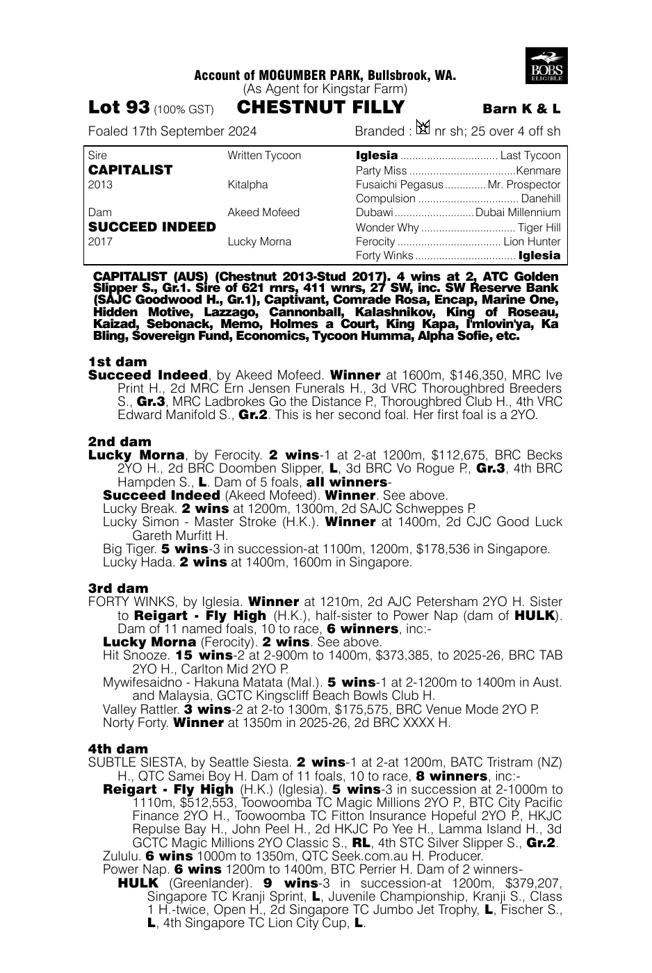 Pedigree - Lot 93