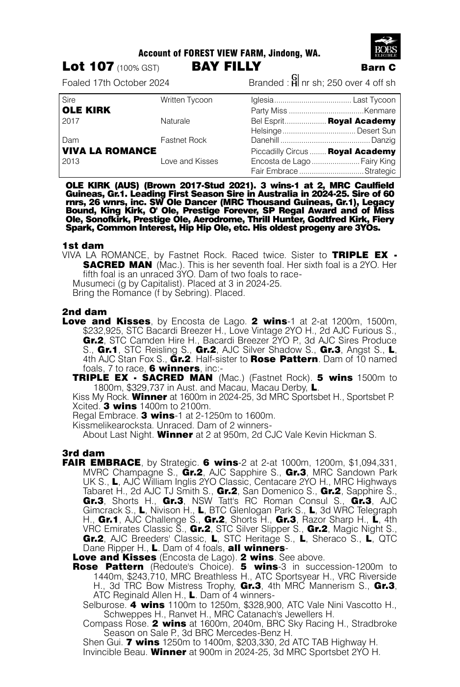 Pedigree - Lot 107