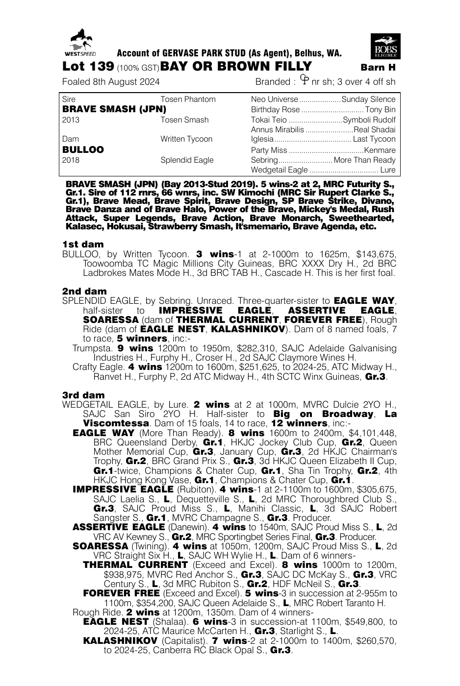 Pedigree - Lot 139
