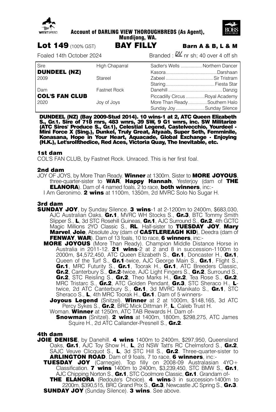 Pedigree - Lot 149
