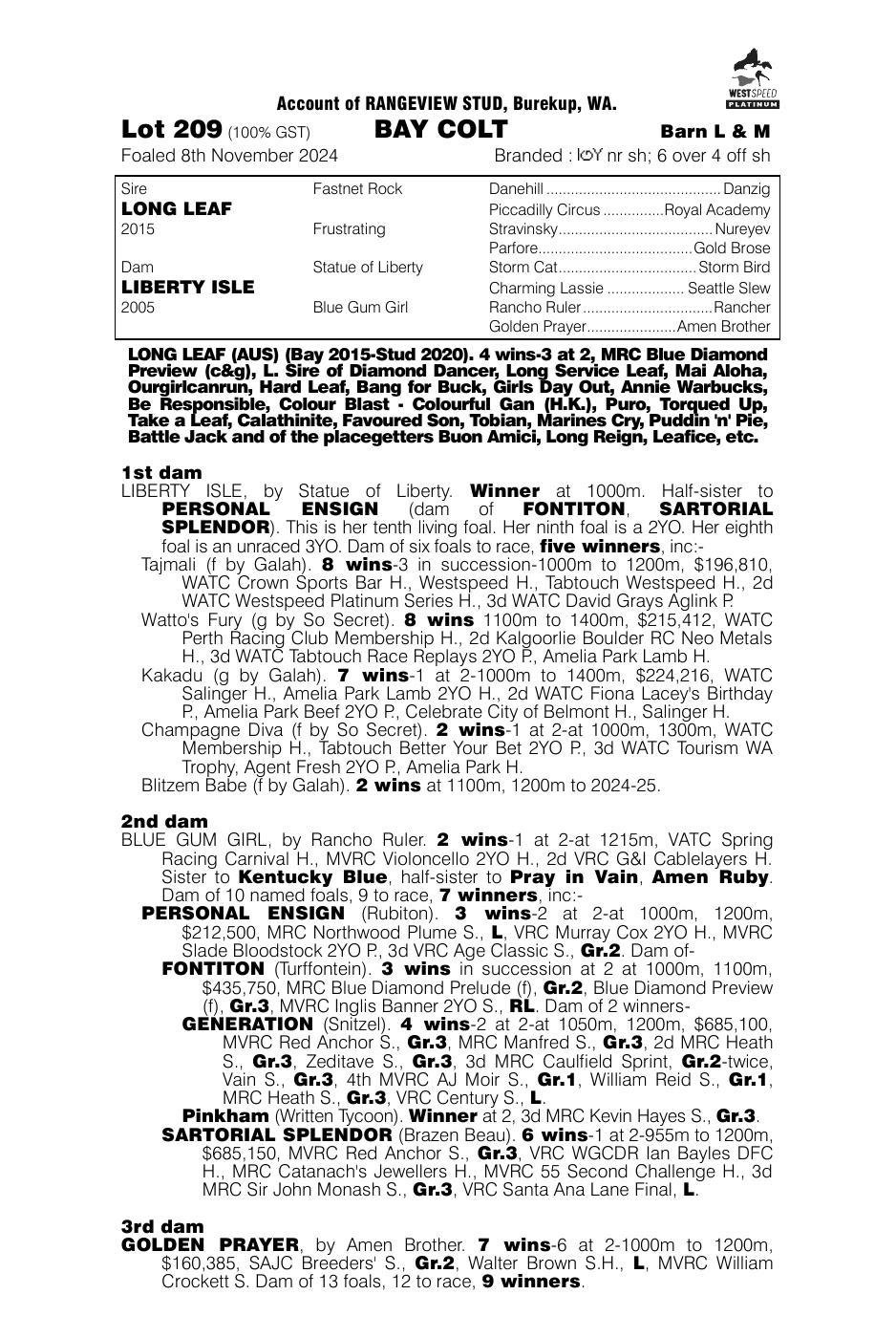 Pedigree - Lot 209
