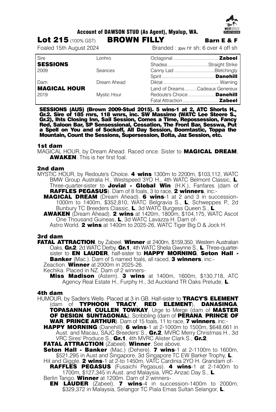 Pedigree - Lot 215